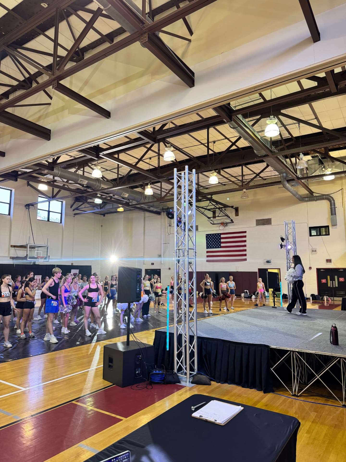 Dancers lined up at the clinic